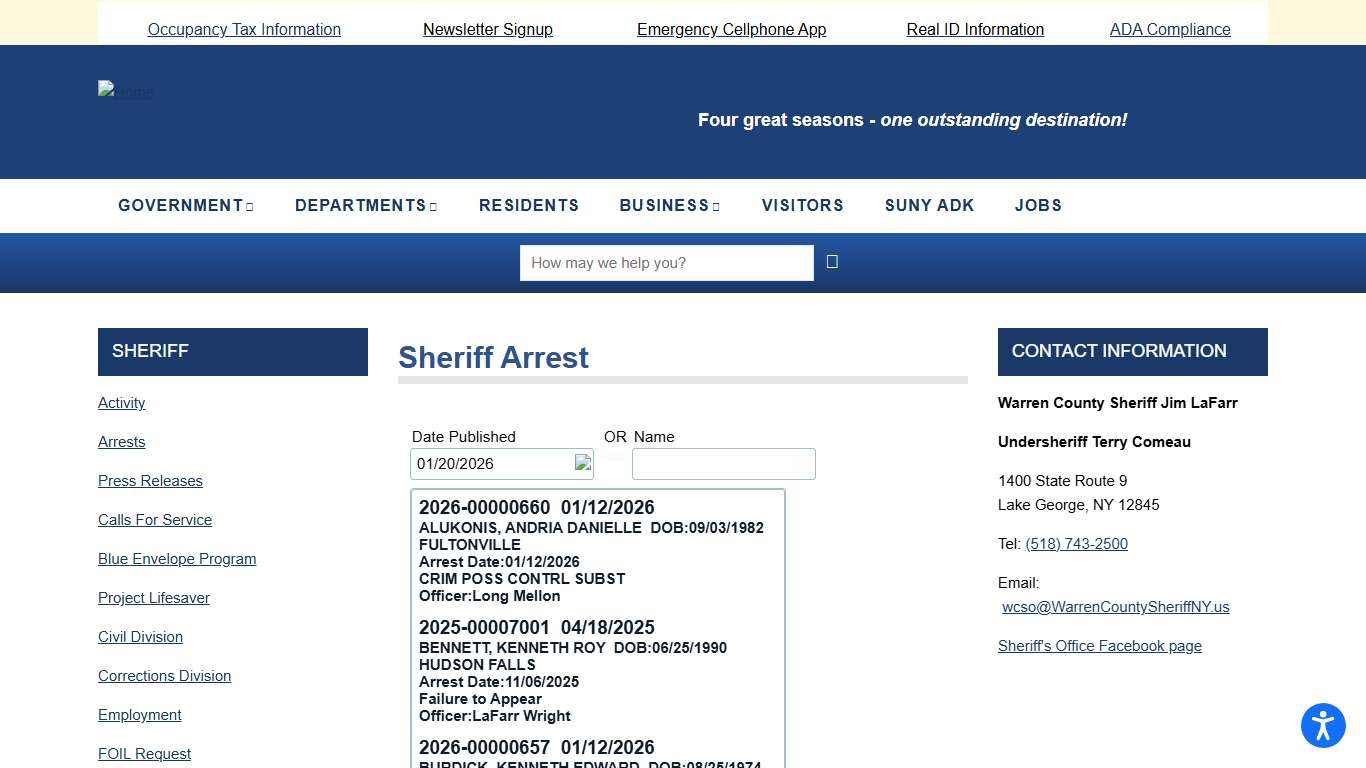 Sheriff Arrest | Warren County